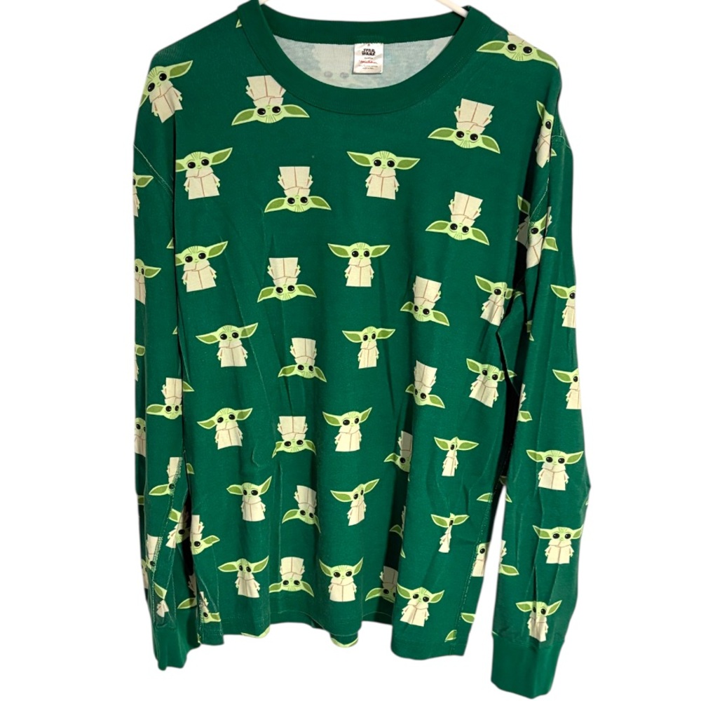 Hanna Andersson Long John Pajama Top Star Wars Baby Yoda Print Unisex Adult